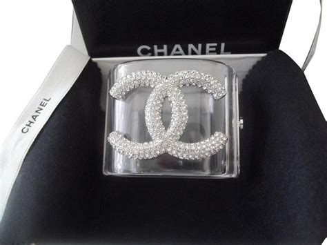 chanel chain bracelet leather|chanel clear cuff bracelet.